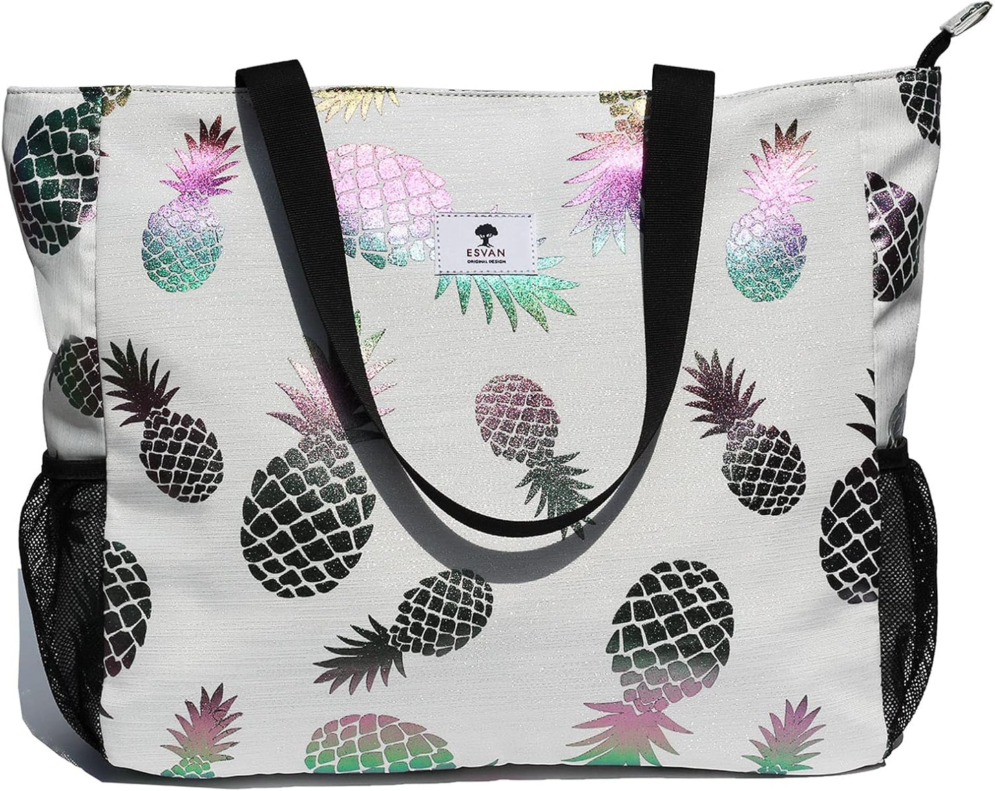 LARGE BEACH BAG Water Resistant Lightweight 20 inch Women Oversize Tote Bag for Gym Beach Travel Pool Yoga Nurse