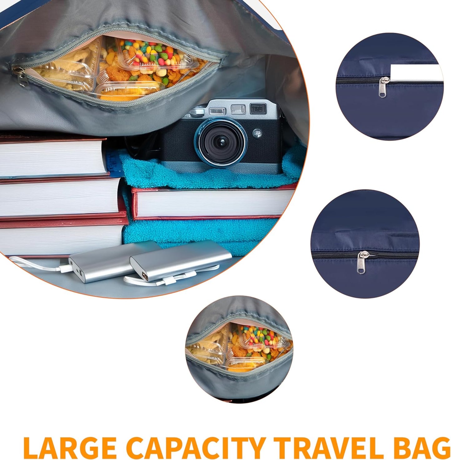 Finnhomy 50L Expandable Rolling Duffel Bag with Wheels Foldable Duffel Bag for Travel Carry on Bag with Wheels Luggage Travel bag Detachable Wheel Duffel Bag for Shopping Travel Outdoor, Blue