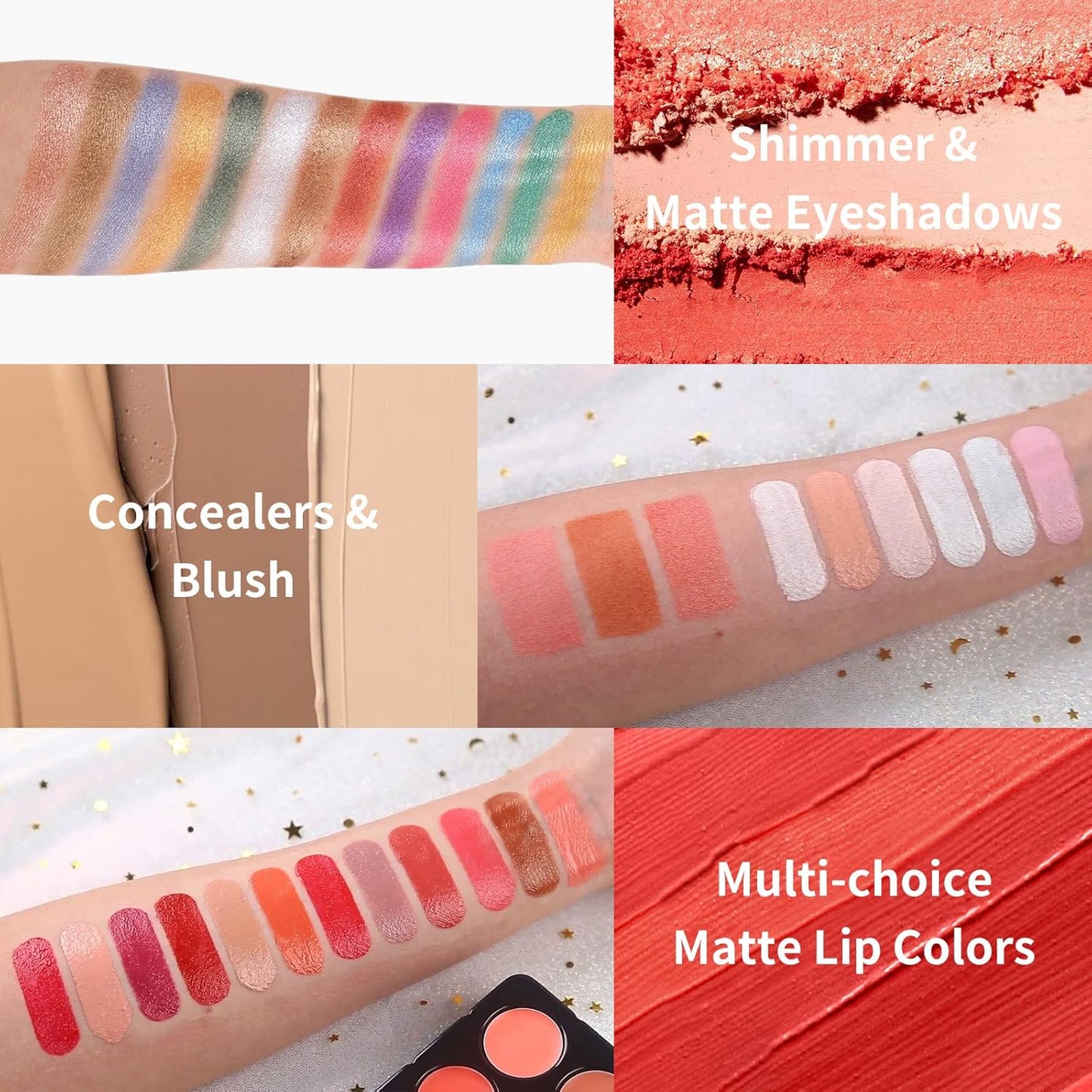 Makeup Gift Set For Women Girls, All in One Full Makeup Kit with Eyeshadow, Lip Gloss, Concealer, Blush, Contour, Highlighter Face Brushes Liquid Lipsticks Eyebrow Pen Eyeliner Pencil Sponge