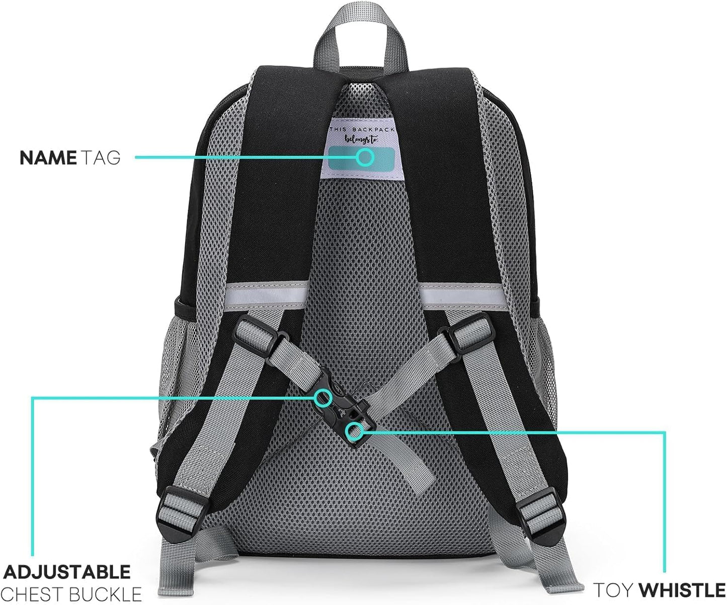 mibasies Toddler Backpack for Boys 2-4: Preschool Backpacks for Boys - Cute Kids Backpack