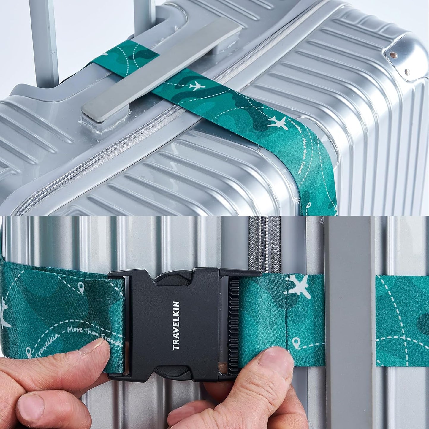 Travelkin Luggage Straps TSA Approved - Adjustable Cross Suitcase Straps with TSA Lock, Reinforced