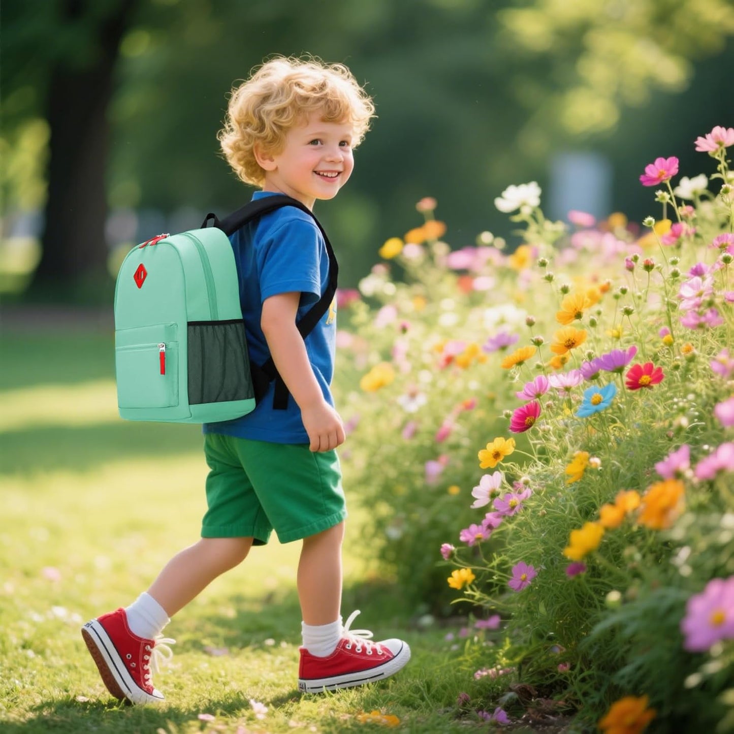 Preschool Backpack Kindergarten Toddler School Backpacks Primary School Backpack for Boys and Girls with Chest Buckle (Light Green, Small-12 H(not Fit Folder))