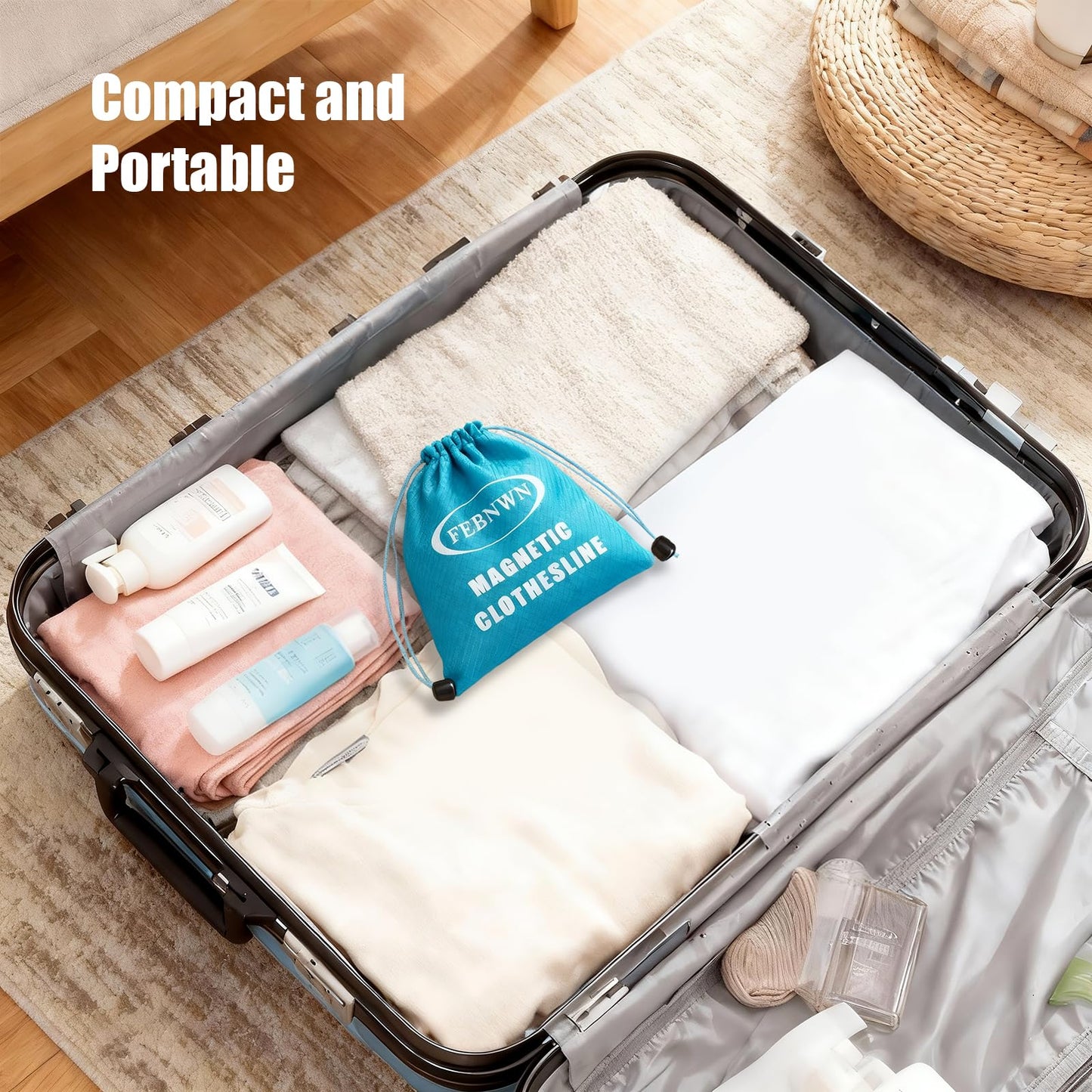 Magnetic Clothesline for Cruise Ship,Portable Clothes Line for Traveling