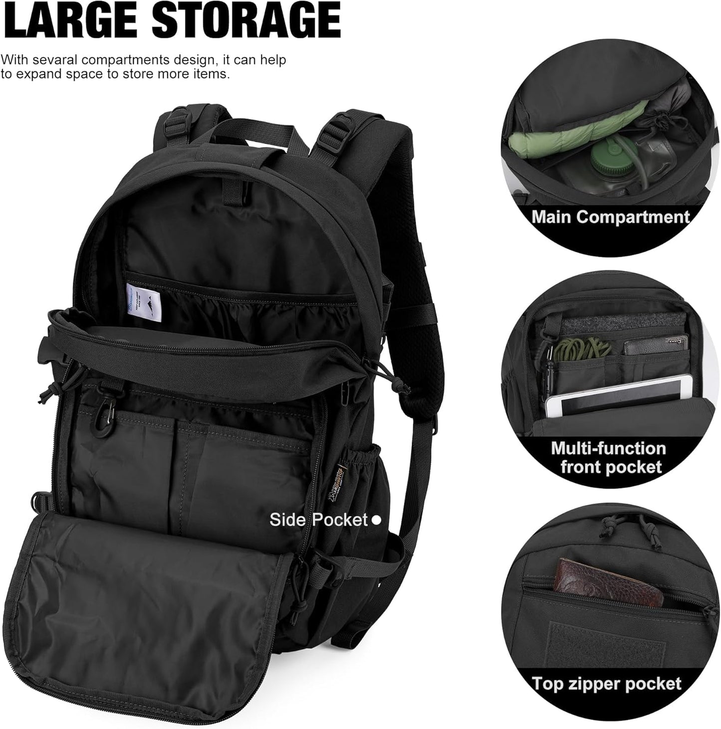 Mardingtop Small Tactical Backpack,Molle Hiking Backpack for Backpacking,Cycling and Biking,25L