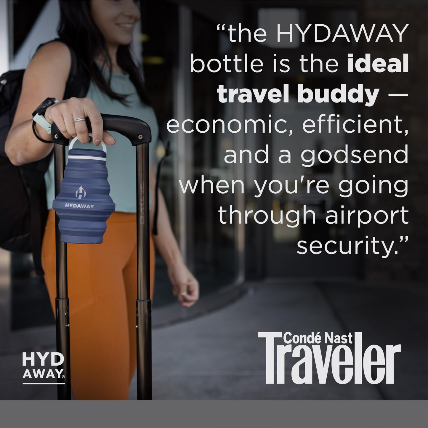 HYDAWAY 17oz Collapsible Water Bottle, Packable Leakproof for Travel