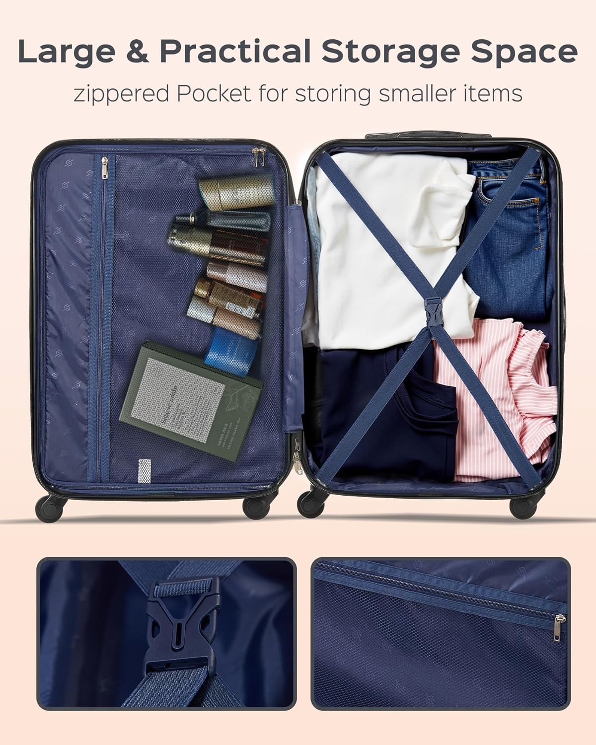 Suitour Luggage Sets 2 piece, Lightweigh Luggage Set with Spinner Wheels, 19/27 inch Travel Suitcase Set