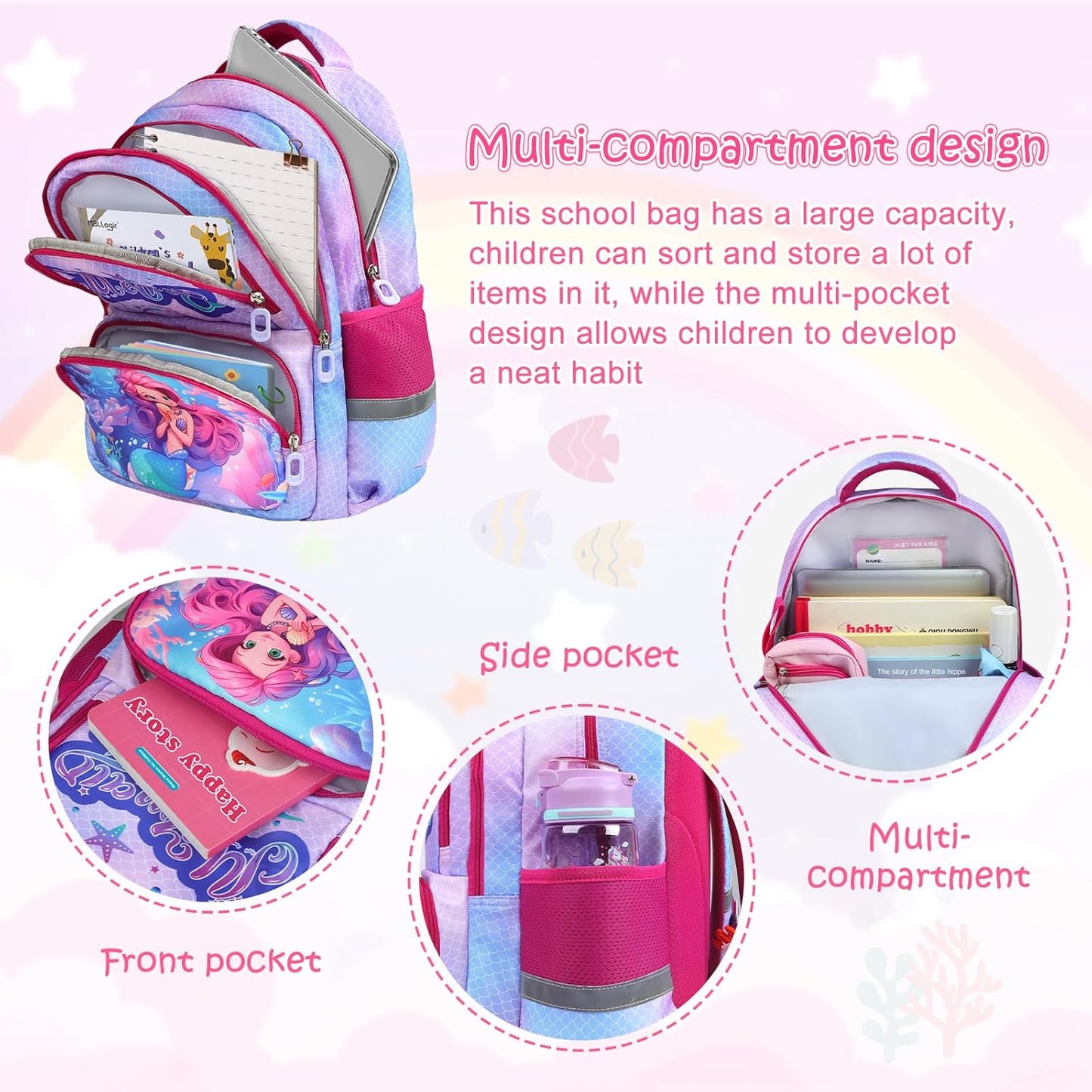 Kids Backpack for Boys Girls Children Bookbags for Preschool Elementary Middle School Lightweight Teen School Bags Backpacks