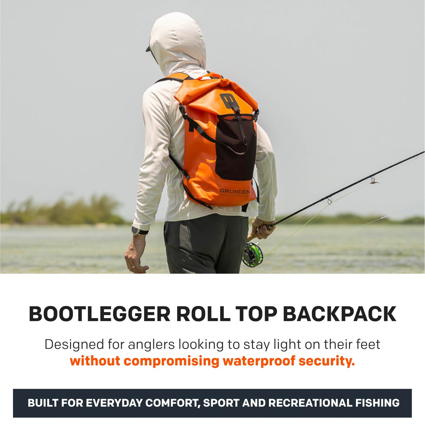 Grundéns Bootlegger Roll Top Backpack - Waterproof Pack, Anchor