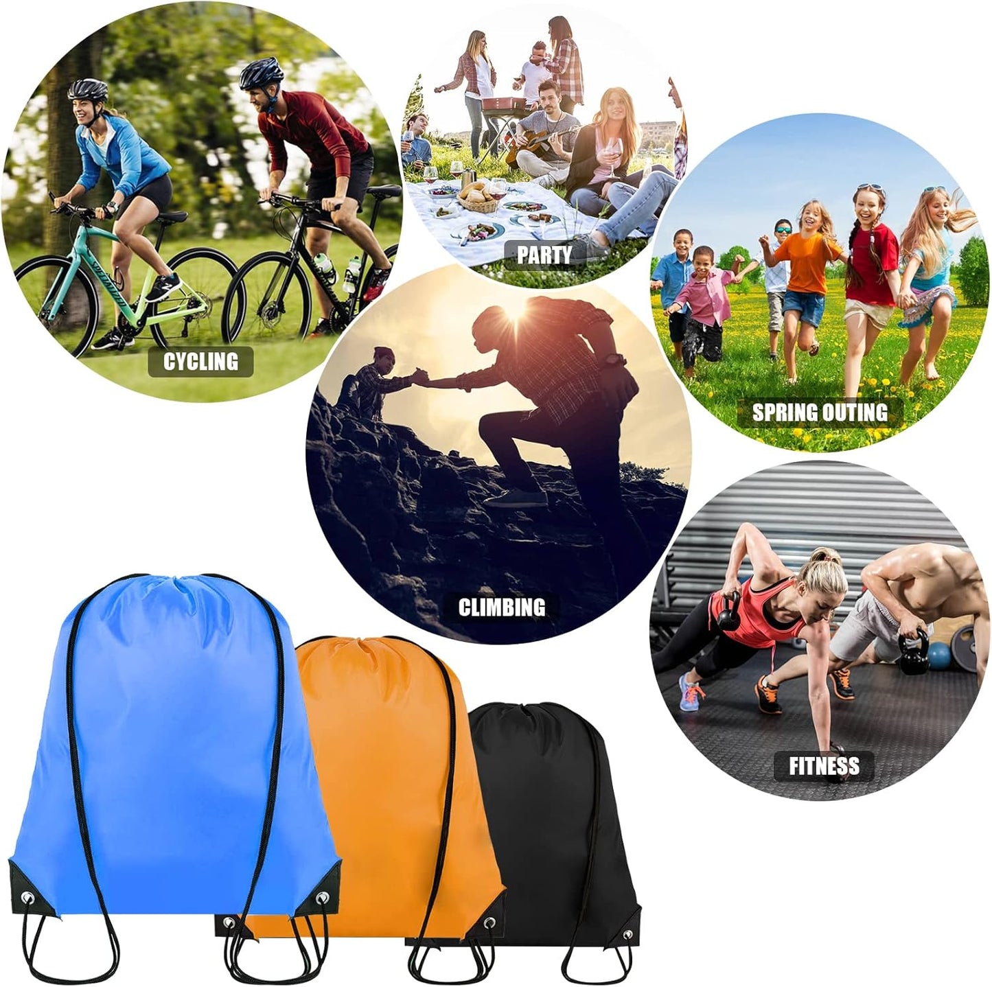 40 Pieces Drawstring Backpack Bulk Cinch Sackpack Ployster Drawstring Bags for Gym Party Trip(20 Colors)
