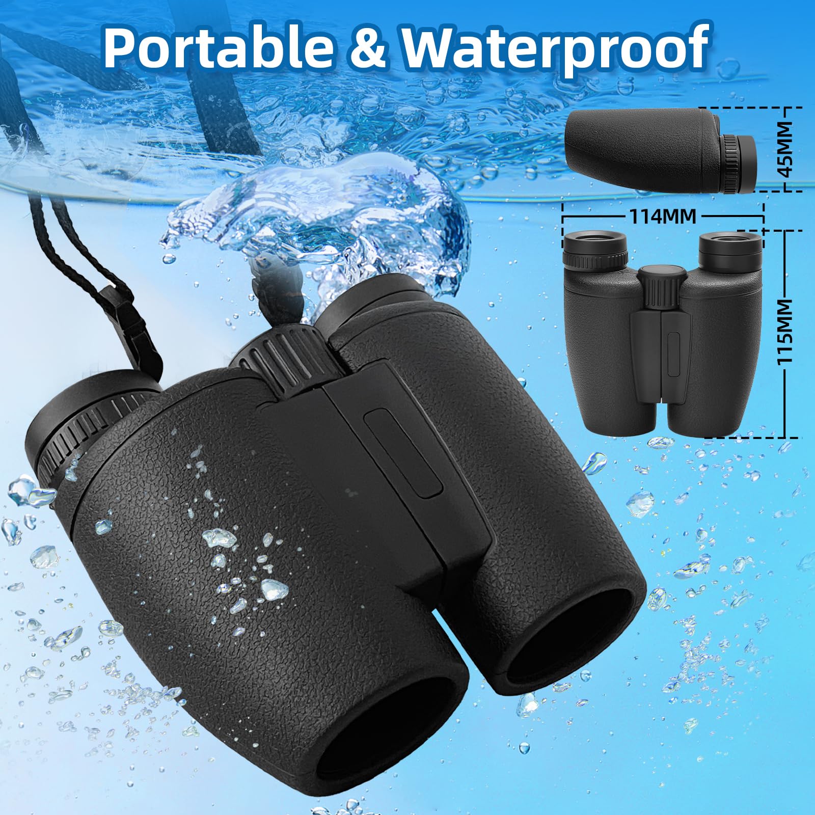 Kenpiko 8x30 Binoculars for Adults, High Power Compact Binocular for Travel Hiking Concert Ship
