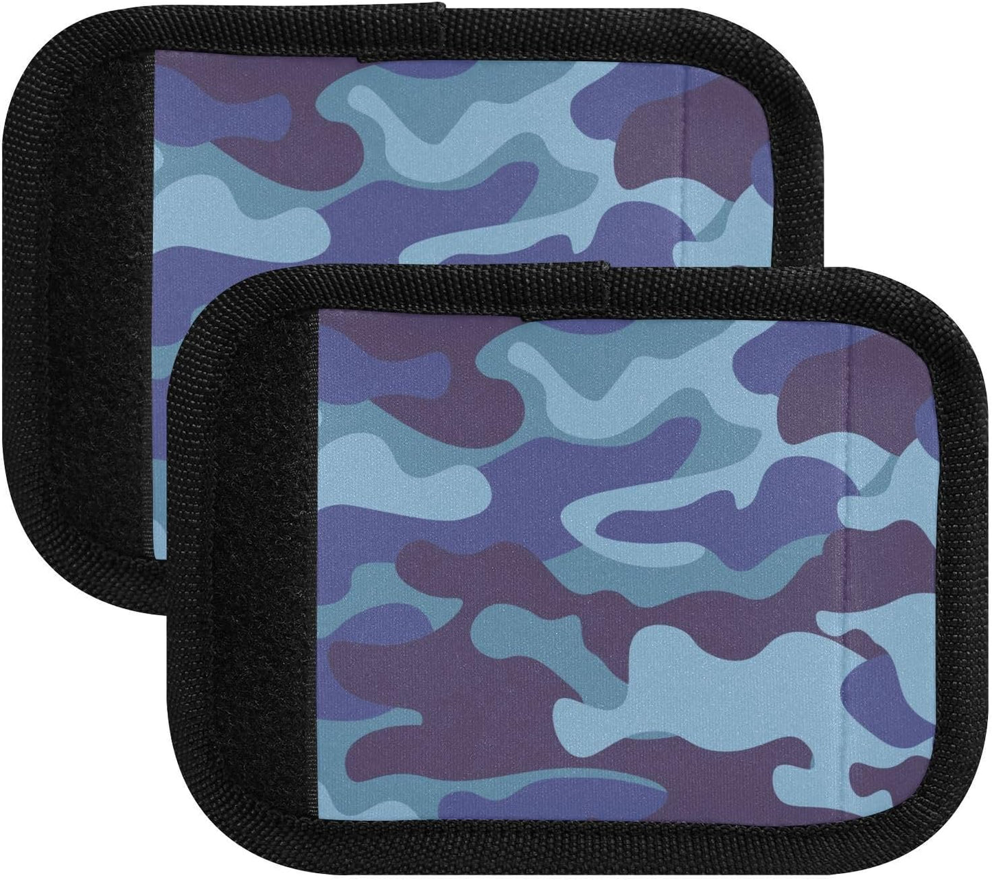 Military Blue Camouflage 4 Pack Luggage Handle Wraps Covers for Suitcase Identifiers Bag Tags Travel Accessories