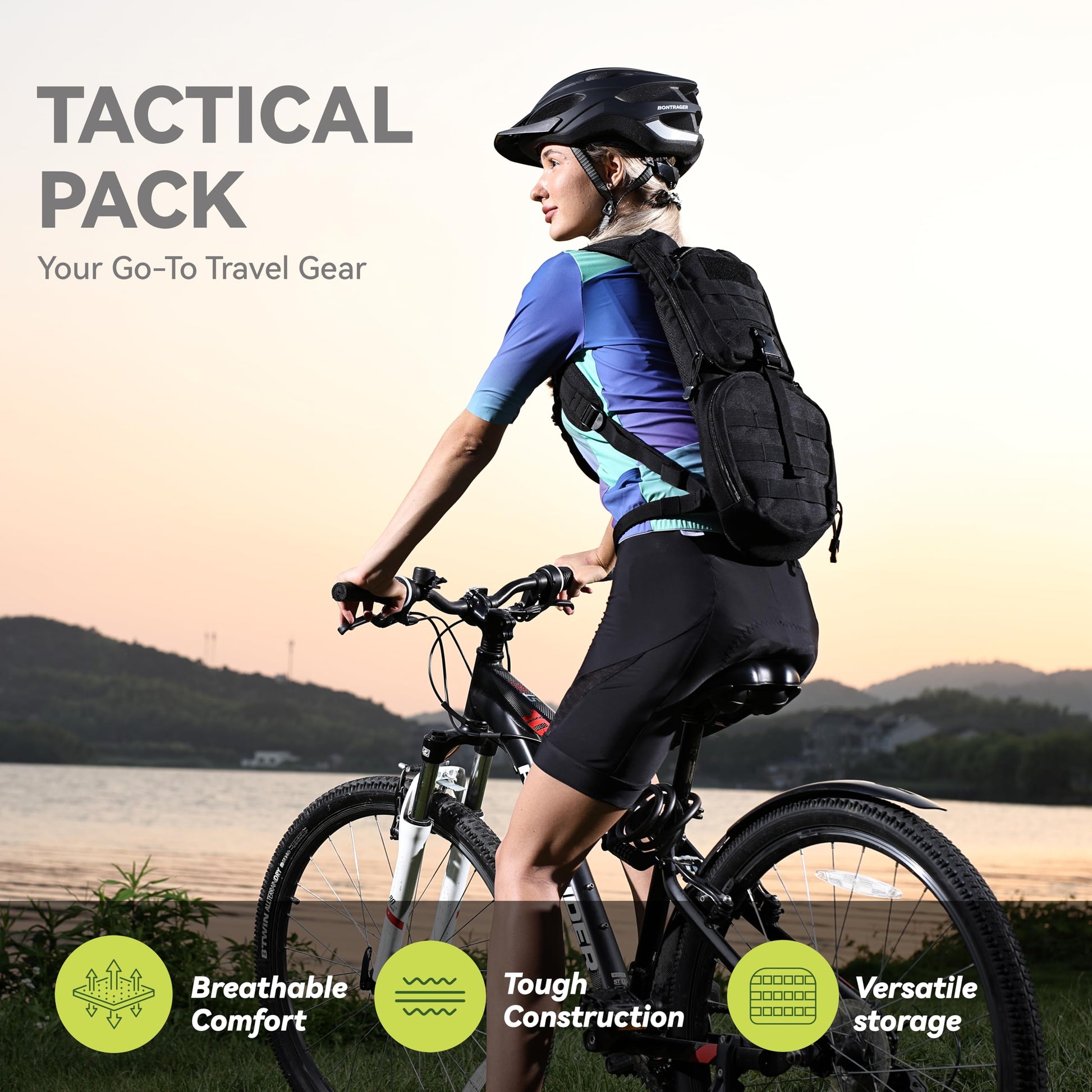 MARCHWAY Tactical Molle Hydration Pack Backpack with 3L TPU Water Bladder, Military Daypack for