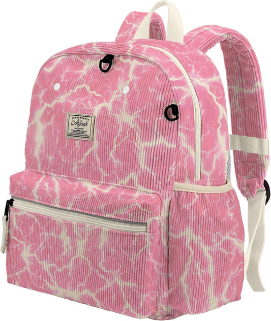 Corduroy Kids Backpack for Girls 6-10: Girls Backpacks for Elementary Kindergarten 15” H Fit Folder