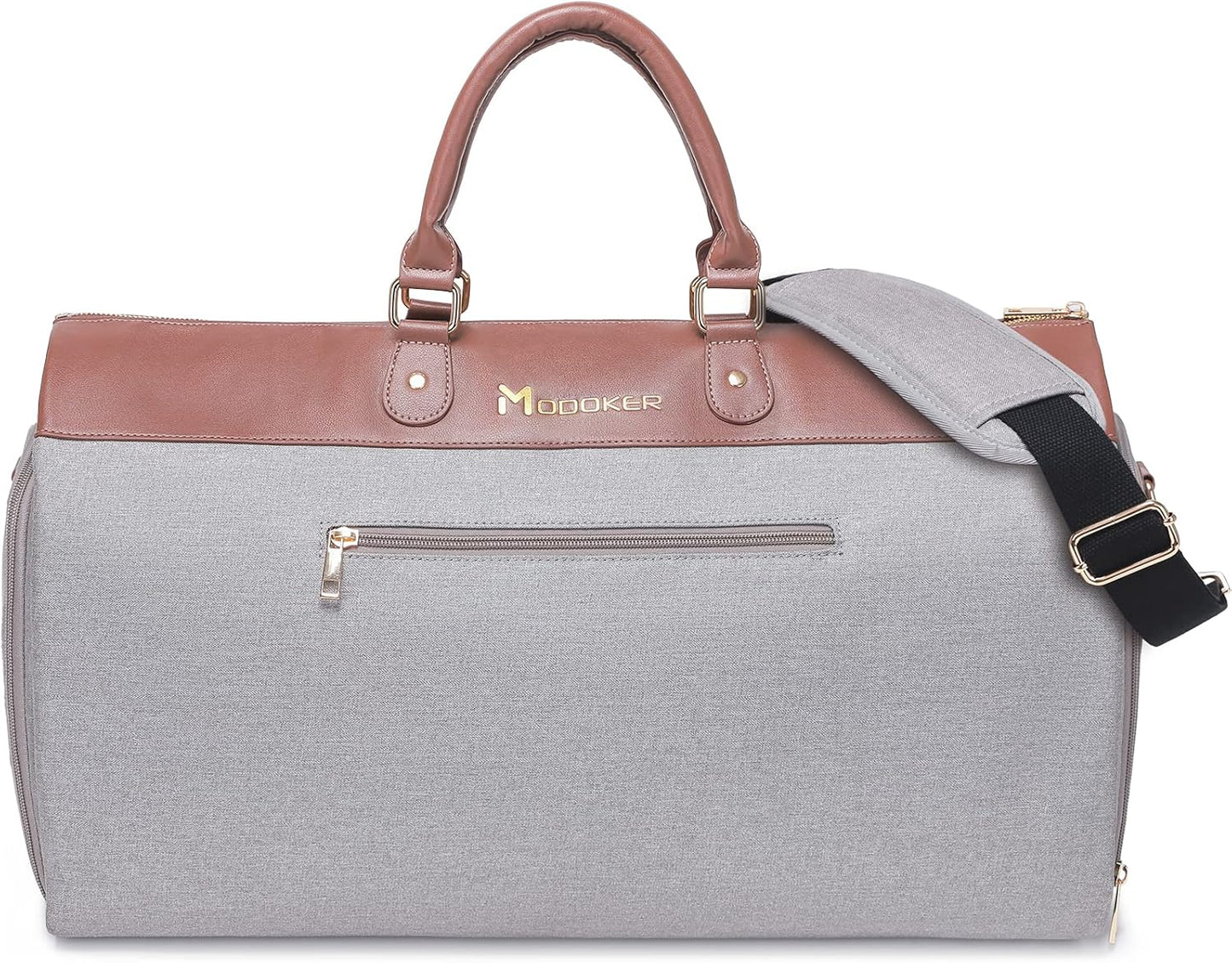 Modoker Women's 2-in-1 Convertible Garment Bag & Duffel, 45L Carry On Luggage, Anti-Wrinkle Hanging Suit Bag, Grey, 22.8x11x11.8 inch