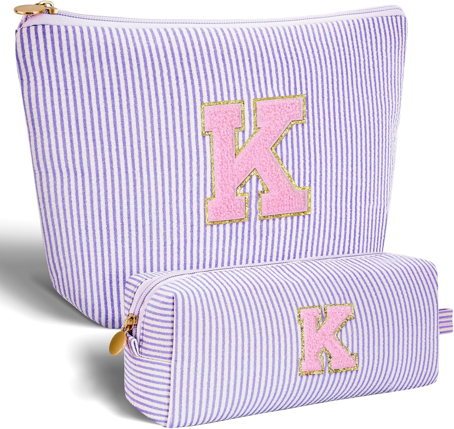 Monogrammed Gifts for Women - Cosmetic Bag for Teen,Initial Cute Makeup Bag Set for Women,Trendy