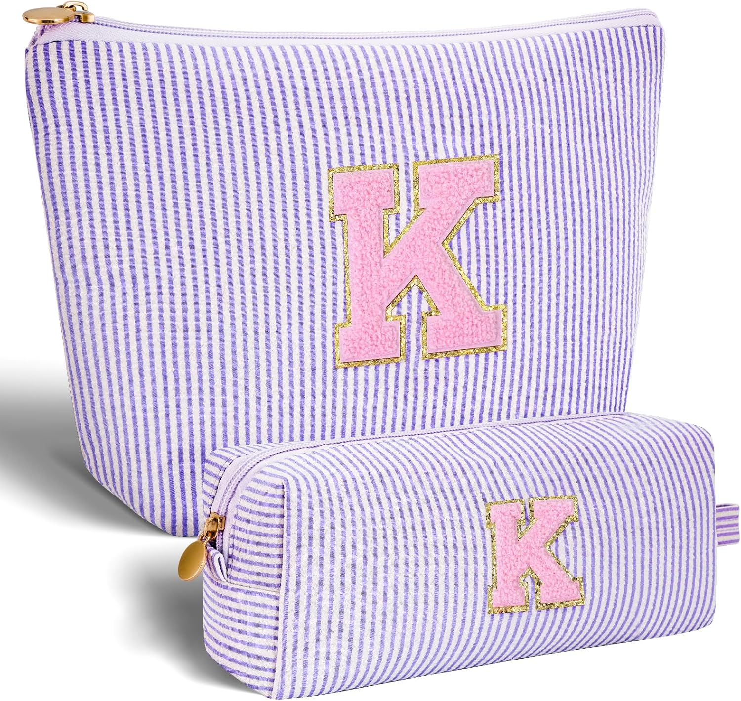 Monogrammed Gifts for Women - Cosmetic Bag for Teen,Initial Cute Makeup Bag Set for Women,Trendy