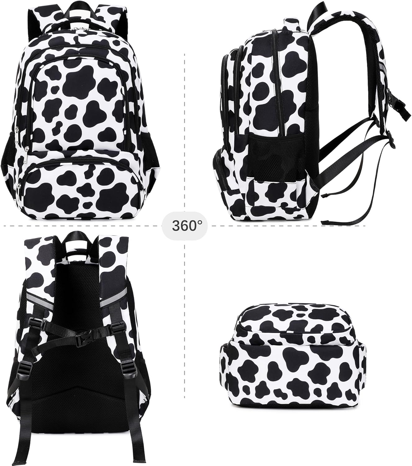abshoo Lightweight Kids Backpack For Girls Kindergarten Elementary School Bookbag (Cow Print)