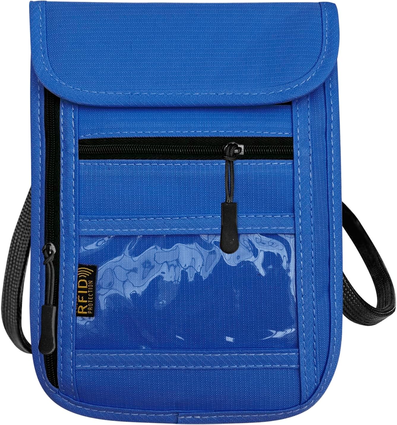 RFID Blocking Travel Neck Wallet Pouch and Passport Holder, Travel Neck Pouch Passport Holder for