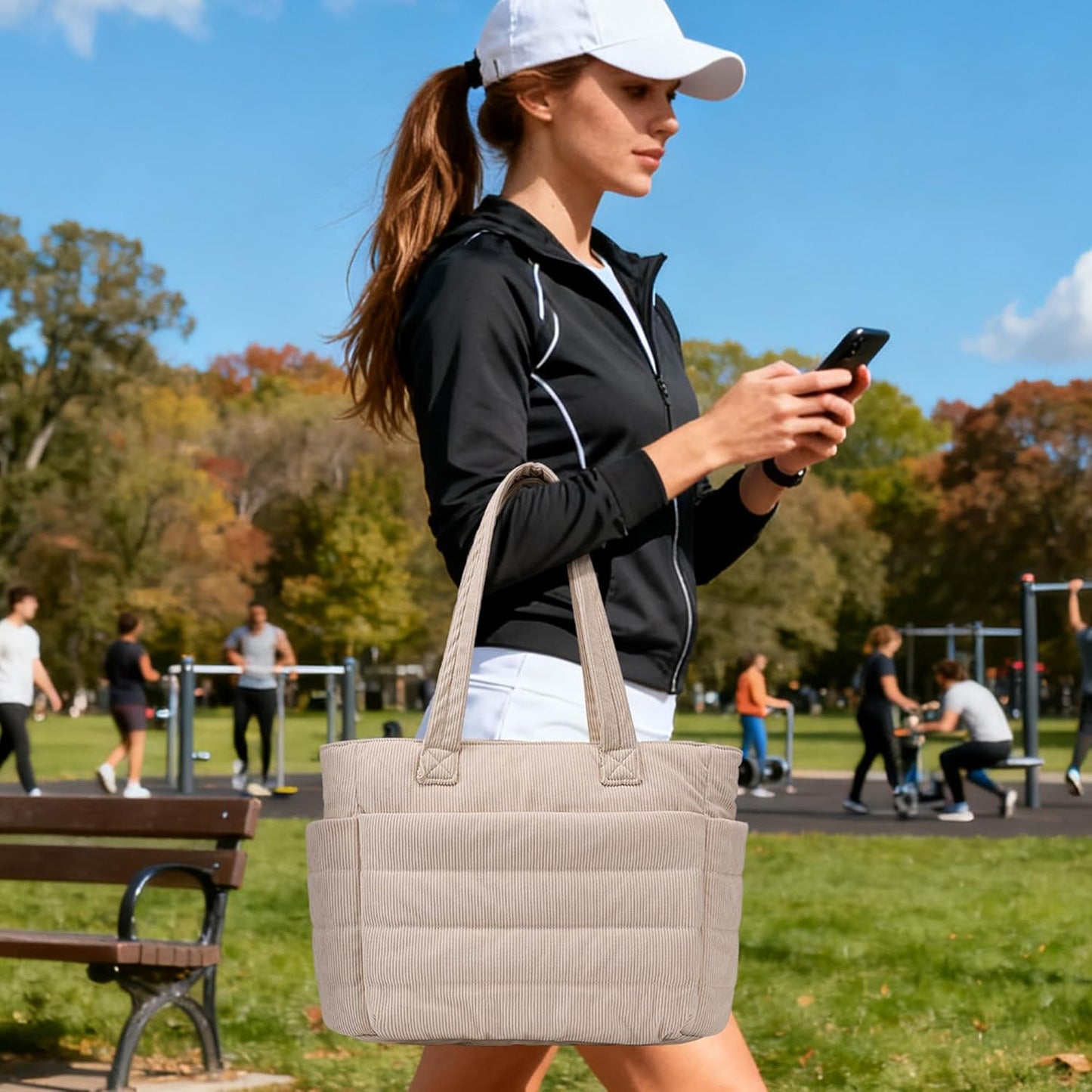 AOCINA Puffy Tote Bag for Women Quilted Work Bag Nurse Bags Women's Handbags for Travel