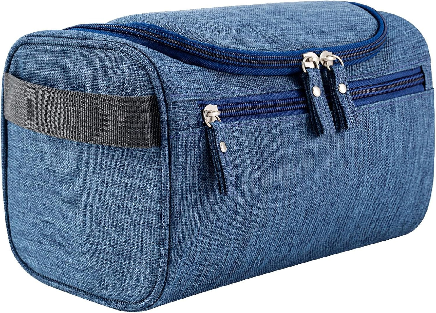 Hanging Toiletry Bag for Women and Men Traveling Makeup Large Capacity Cosmetics Portable Dopp Kit Storage Organizer Bag with Hanging Hook for Toiletries Brushes (Frosted Navy)