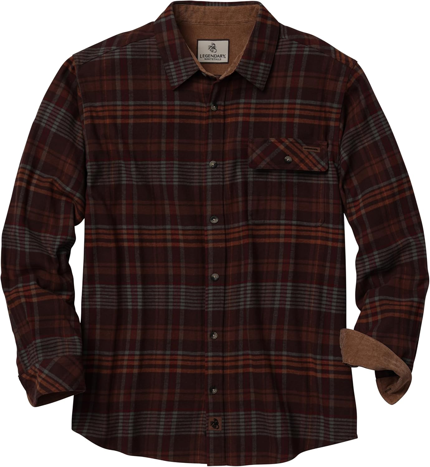 Legendary Whitetails Men's Flannel Shirt Long Sleeve Button Down 100% Cotton