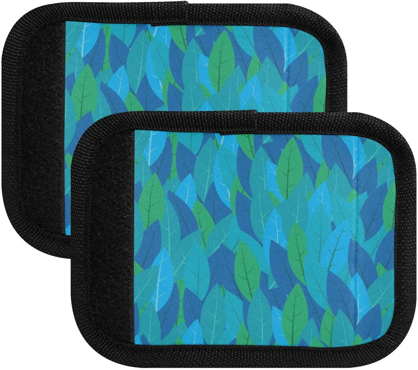 2 PC Luggage Handle Wrap Luggage Handle Covers Tags for Suitcase Bags Travel Luggage Handle Identifier Gripper Blue Leaves