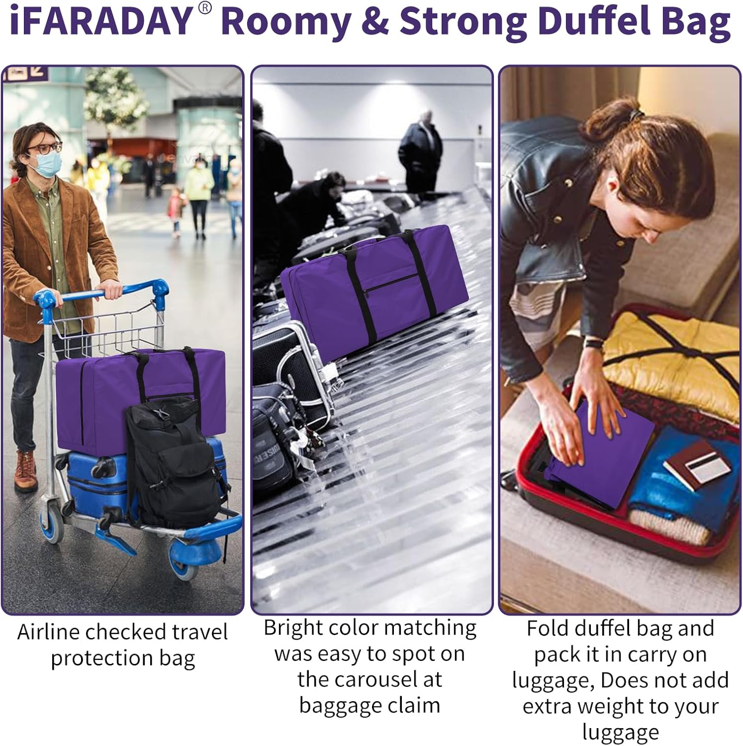 110L Extra Large Duffel Bag 32.5 inch Travel Duffle Bag lightweight Luggage Storage Bag for