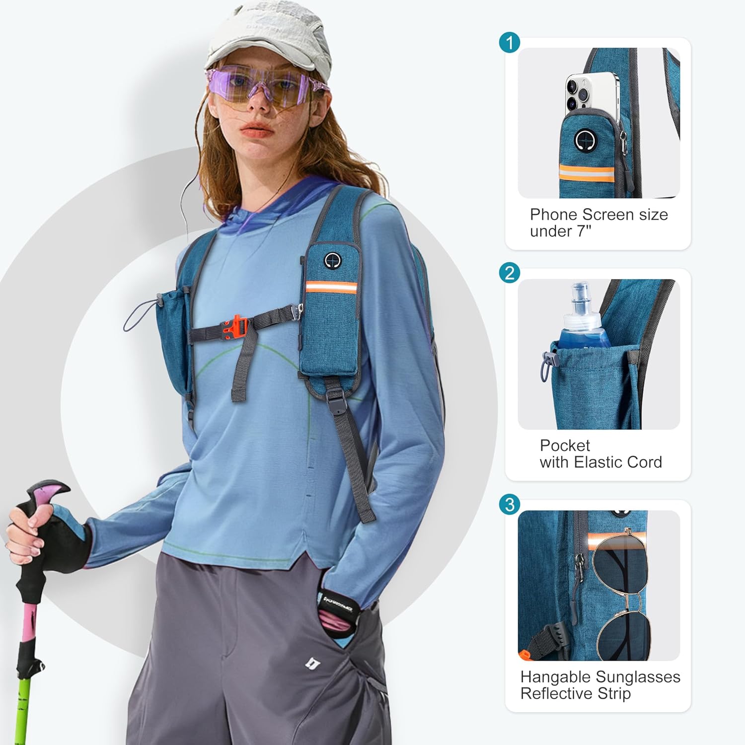 FIORETTO 10L Hiking Backpack for Women Men Mini Packable Backpack Lightweight Small Daypack for