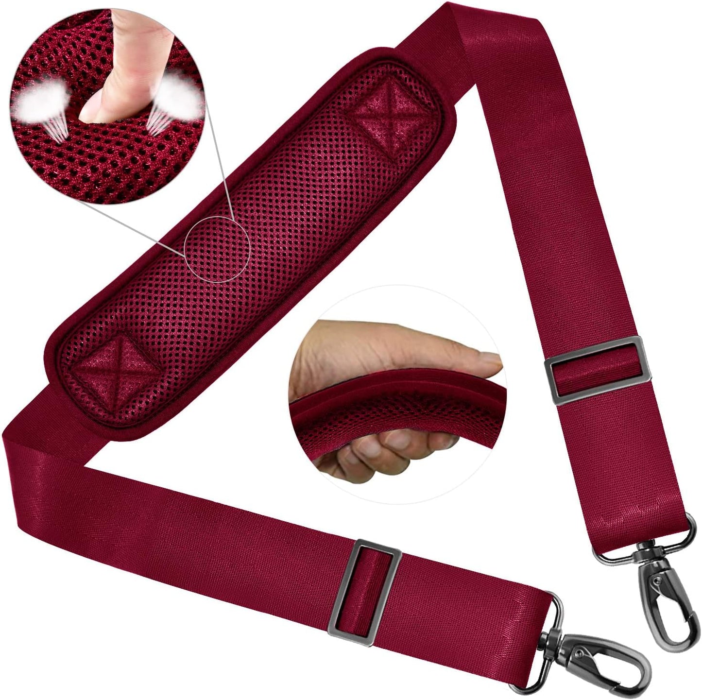 ZINZ Shoulder Strap 58" Ultra-Thick Fixed Padded and Adjustable Buckles Crossbody Strap for Briefcase Laptop Bag Luggage