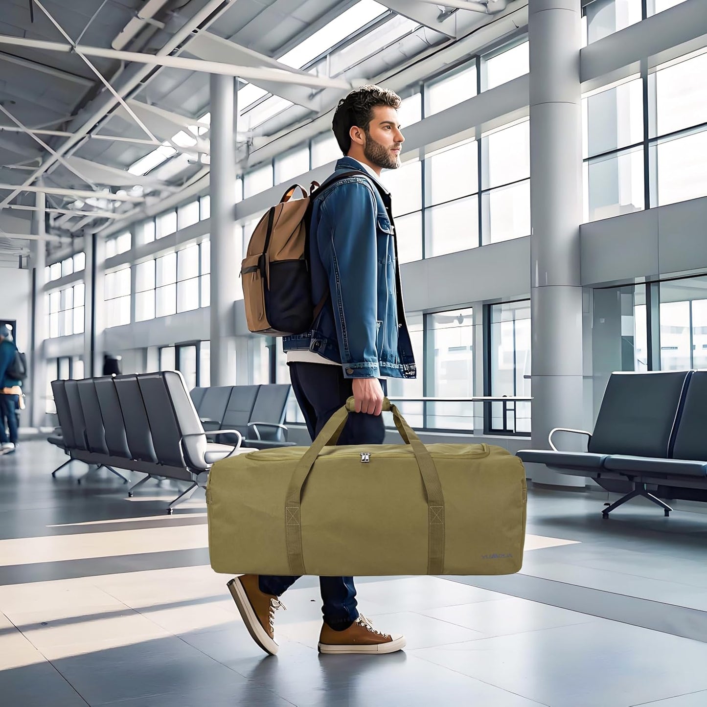Large Duffle Bag for Travel, 100L Travel Duffel Bags for Men, 900D Polyester Water & Tear Resistant Extra Large Travel Bag Heavy Duty Moving Bags for Sport Camping Gear Holiday Christmas Decor Storage