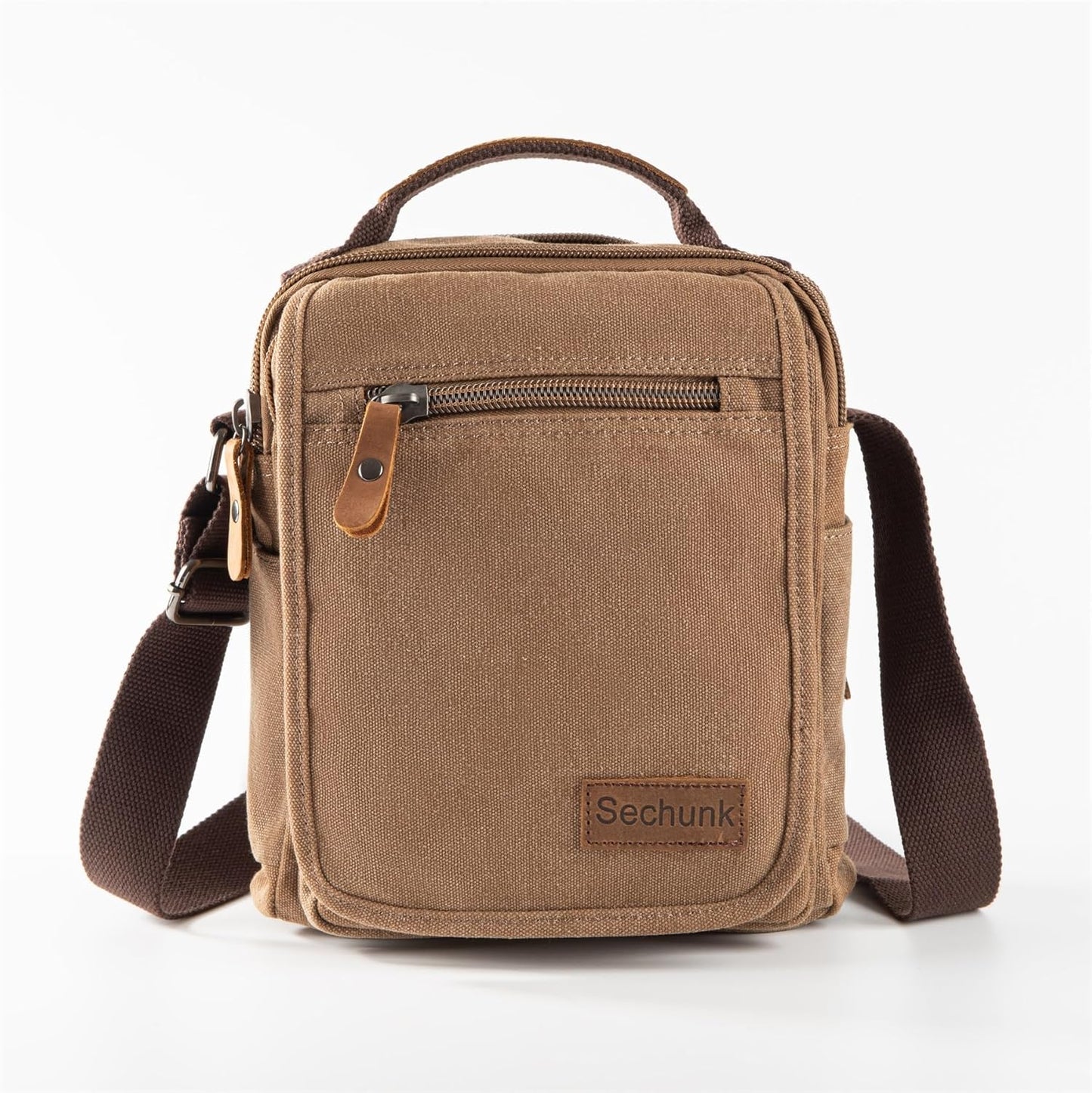 Sechunk Small Canvas Shoulder Bags Messenger Bag Travel Bag Business Bag Working Bag For Men Women
