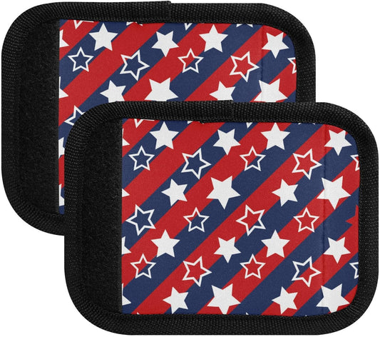 2 PC Luggage Handle Wrap Luggage Handle Covers Tags for Suitcase Bags Travel Luggage Handle Identifier Gripper Abstract Star Flag