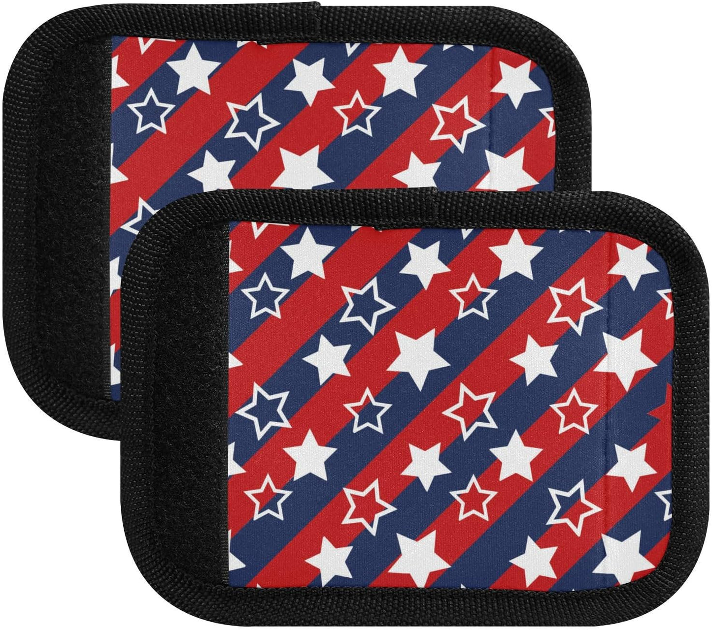 4 PC Luggage Handle Wrap Luggage Handle Covers Tags for Suitcase Bags Travel Luggage Handle Identifier Gripper Abstract Star Flag