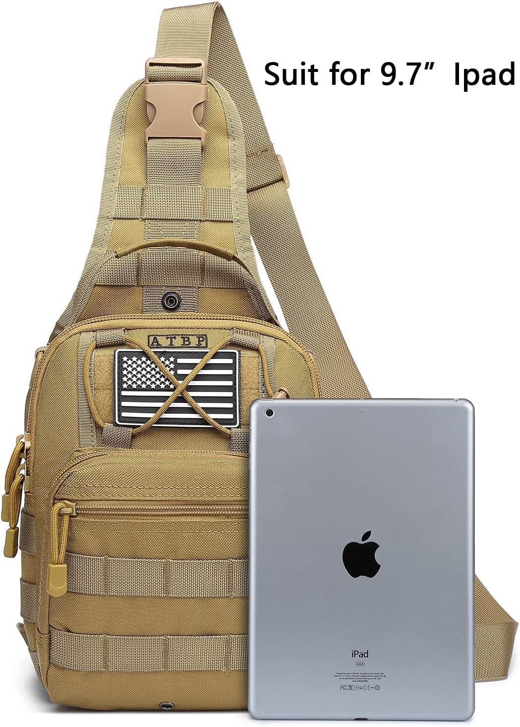 ATBP Small Tactical Holster Sling Backpack Accessories Shoulder Pouch Water Bottle & Radio Holder Crossbody Bag for Men
