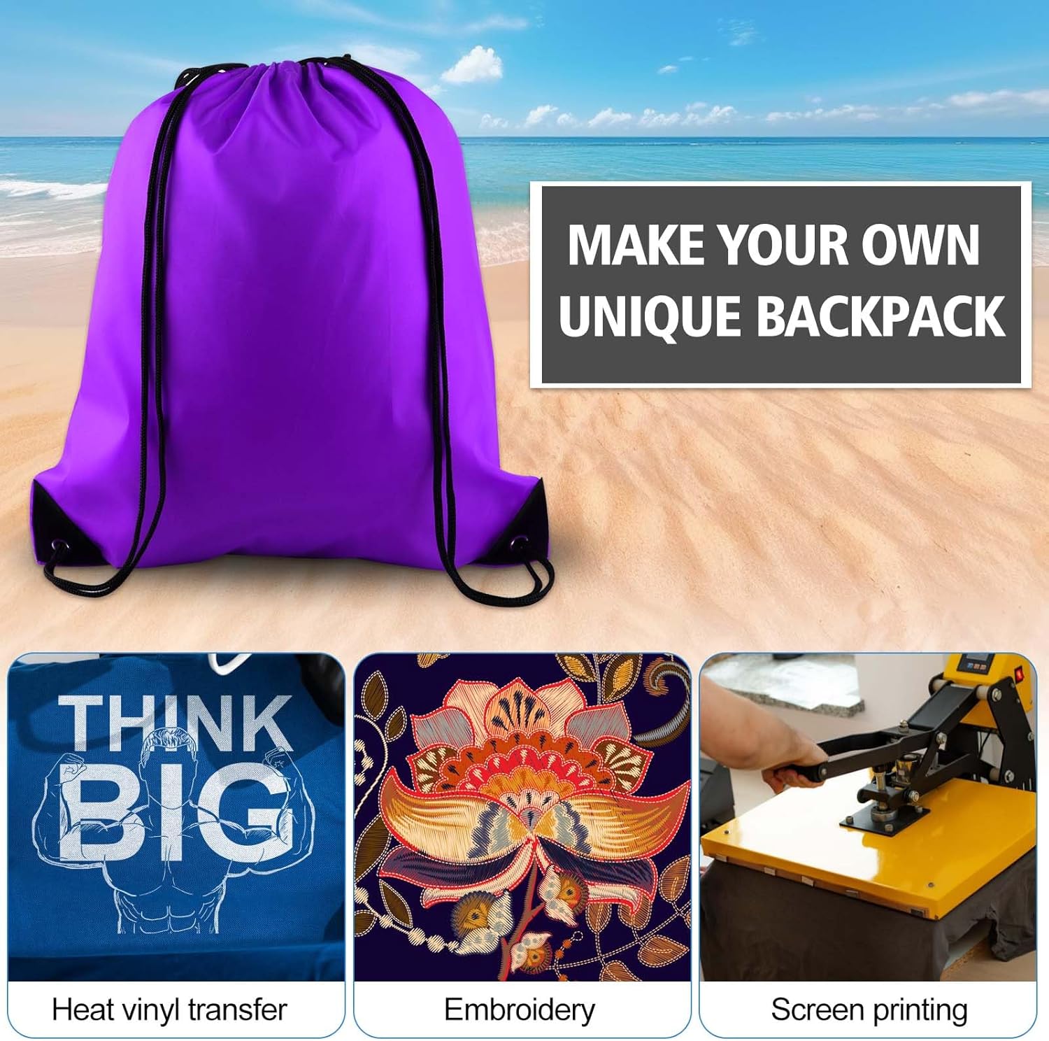 KUUQA 12 Pcs Drawstring Backpack Bags Sport Gym Sack Cinch Bags Bulk for School Traveling and