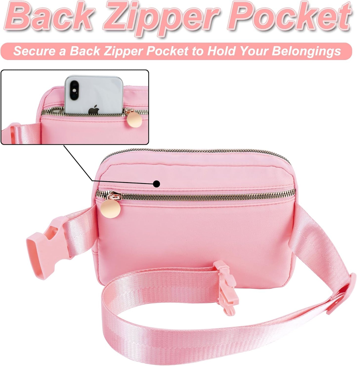 Personalized Anniversary Wife's Birthday Gifts,Mothers Day Gifts for Women Wife,Wife Gifts from Husband,Cool Birthday Gifts for Wife,Waist Packs for Women Girls,Initial White R,Peach Bag