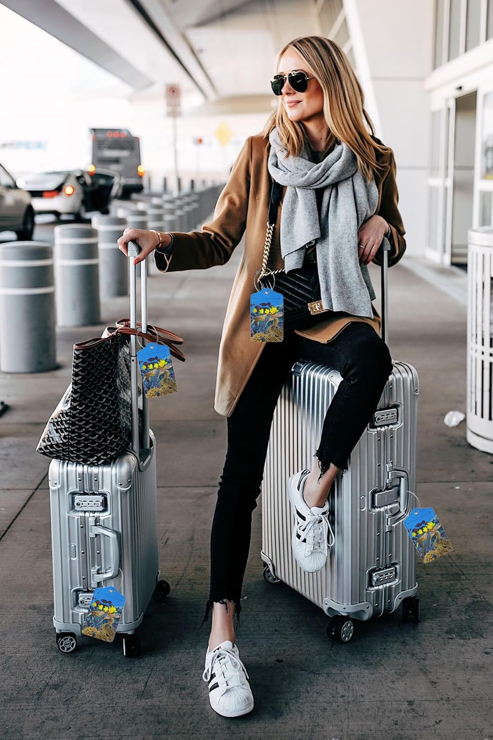 2 Pcs Luggage Tag for Suitcase Sea Turtle Cute Unique Leather Luggage Tags Identifiers Privacy Cover Id Label with Stainless Steel Loop for Women Men Boys Girls Travel(sea Turtle)