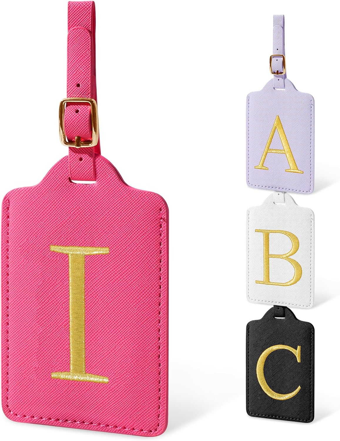 Initial Letter Luggage Tags for Suitcases, Embroidered Monogrammed Suitcase Luggage Identifier Name
