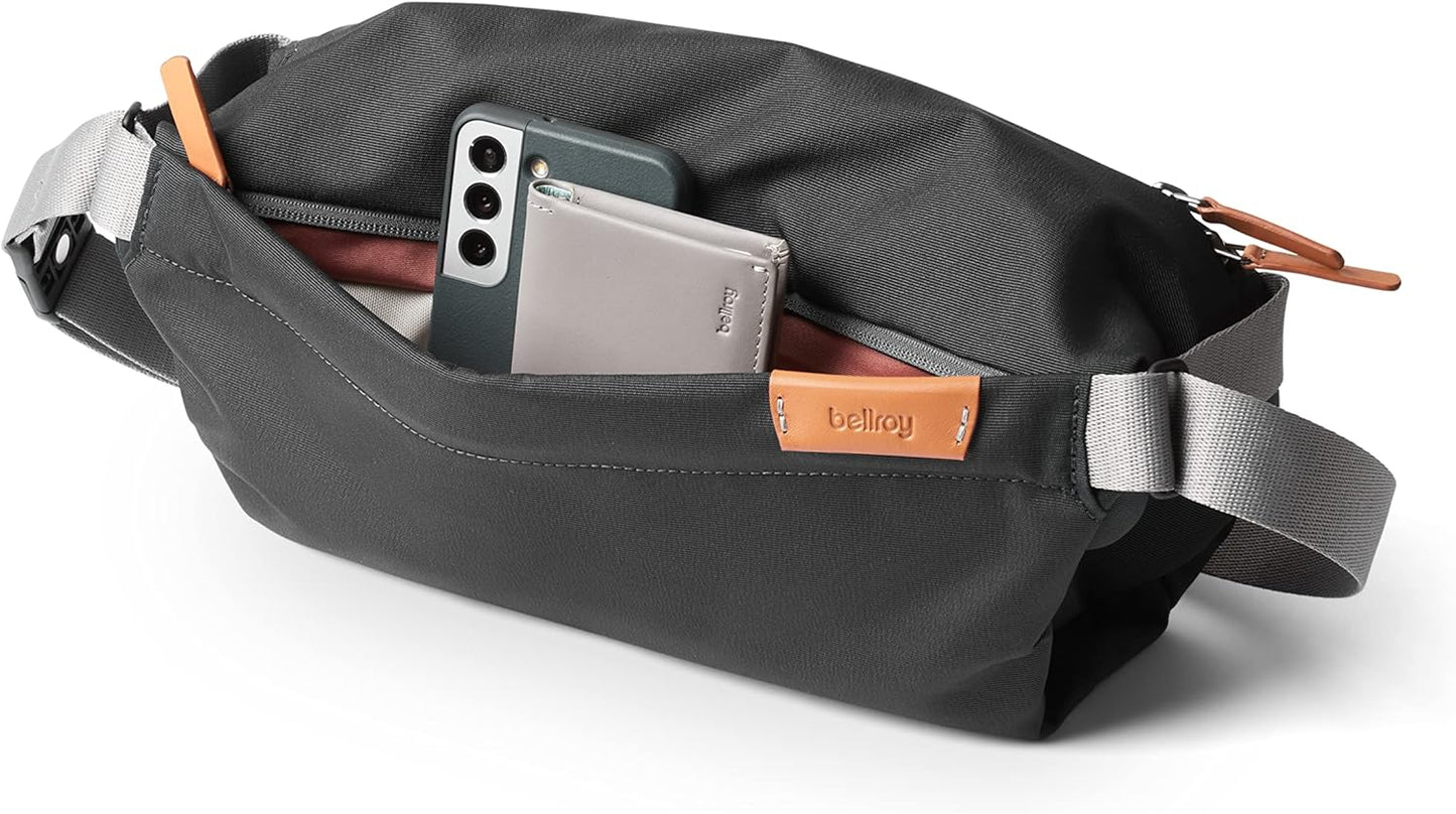 Bellroy Sling Bag (Unisex Compact Crossbody Bag, Multiple Compartments, Water-resistant Materials, Holds Phone, Camera & Water Bottle) - Slate