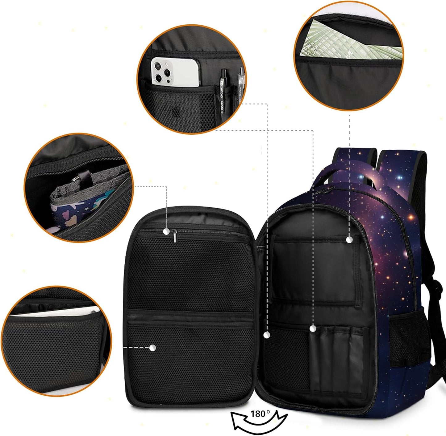 Game Backpack Set for Boys, Gaming Backpack 3 Pack, Boys Lunch Box, and Pencil Bag for Kids, 17"