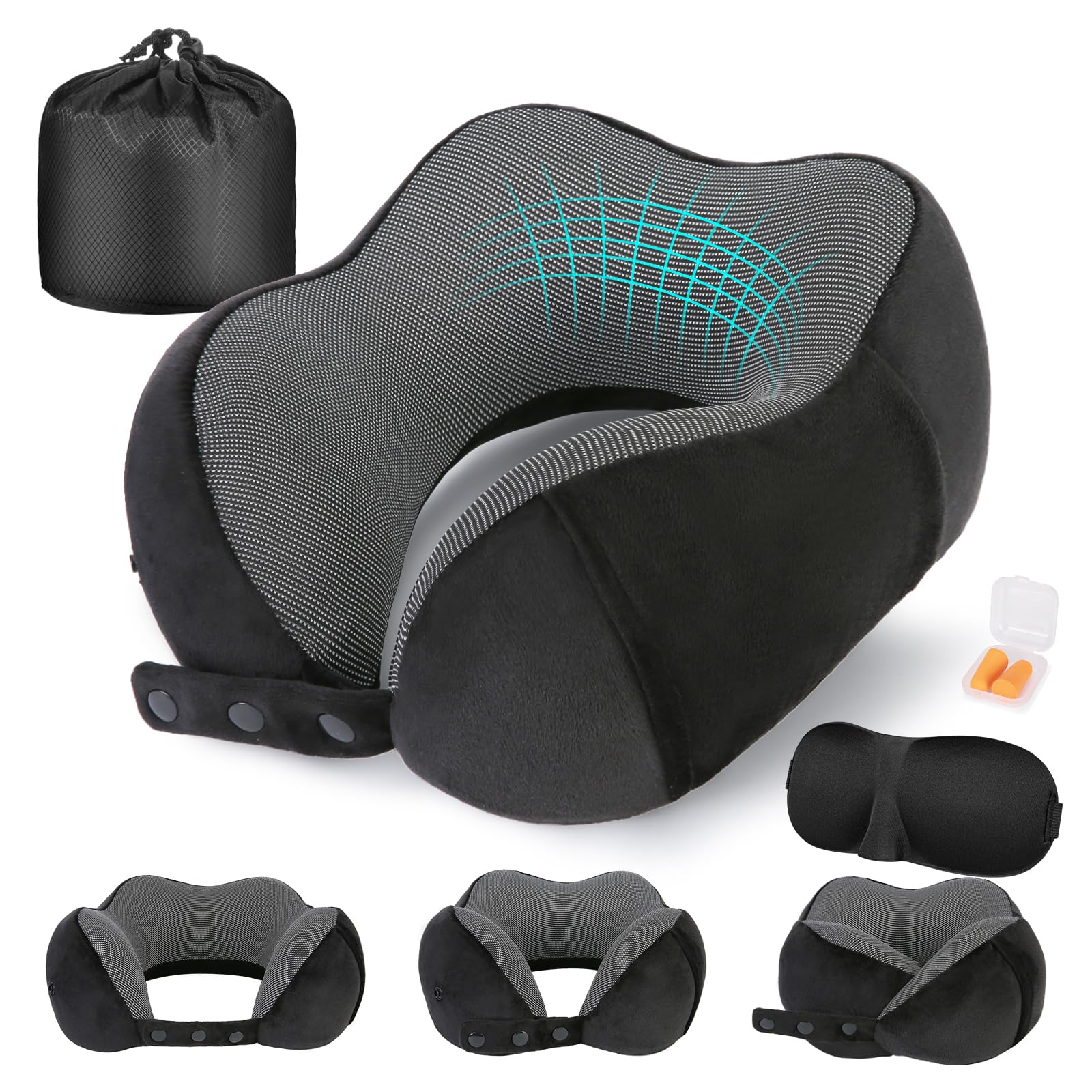 Cirorld Neck Pillow for Traveling, Travel Pillows for Airplanes,100% Pure Memory Foam Travel Neck