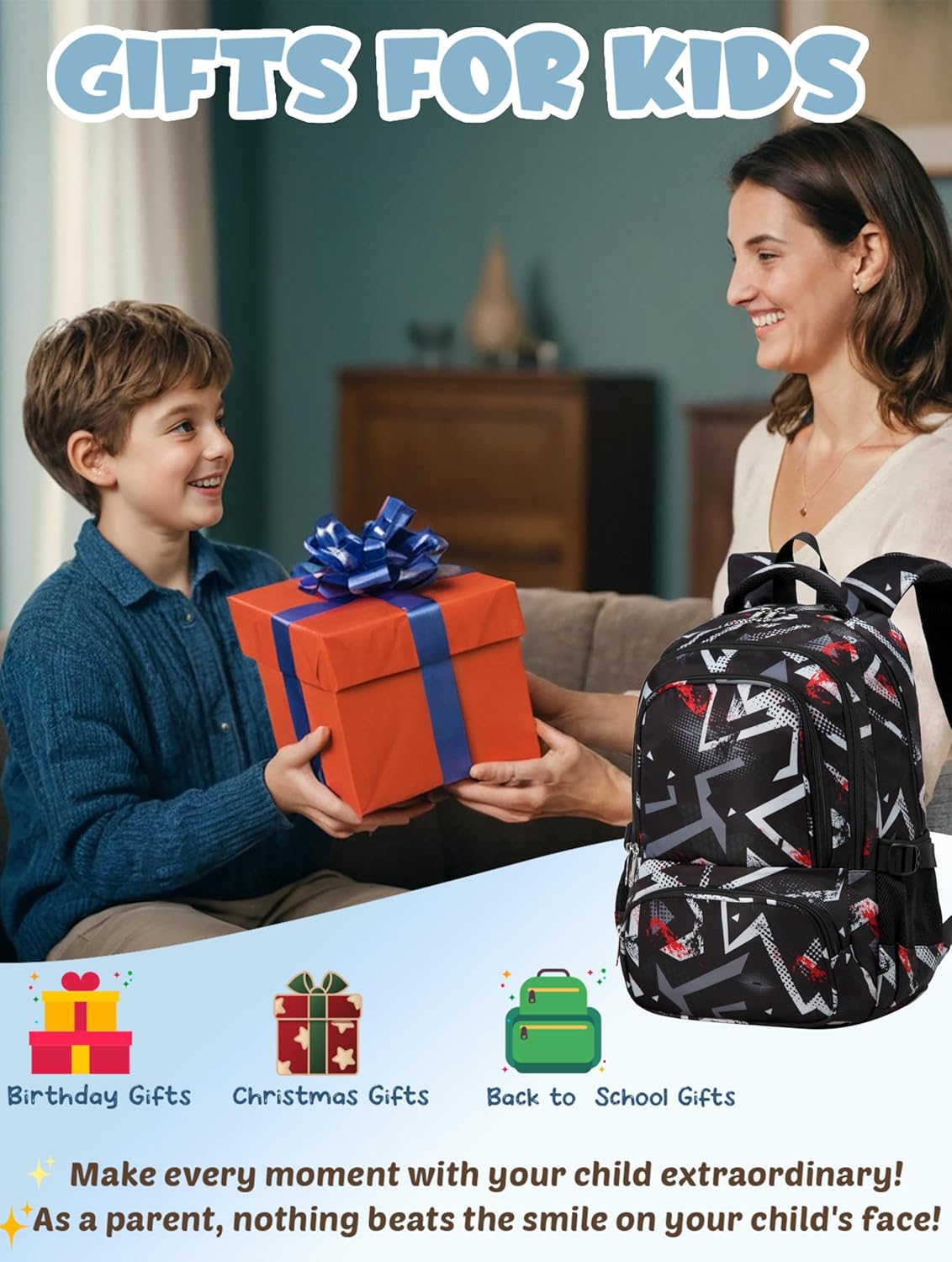 BLUEFAIRY Kids Backpacks for Boys Girls Elementary Primary Middle School Bookbags Back to School
