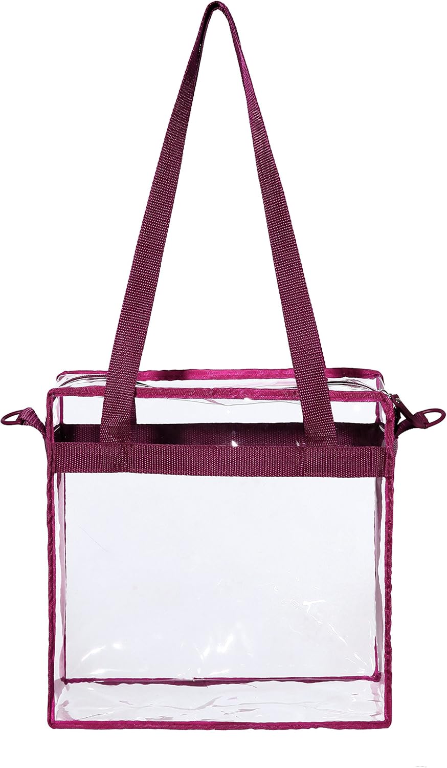 BAGAIL Clear Bags 12x6x12 Stadium Approved Clear Tote Bag with Zipper Closure Crossbody Shoulder Bag with Adjustable Strap