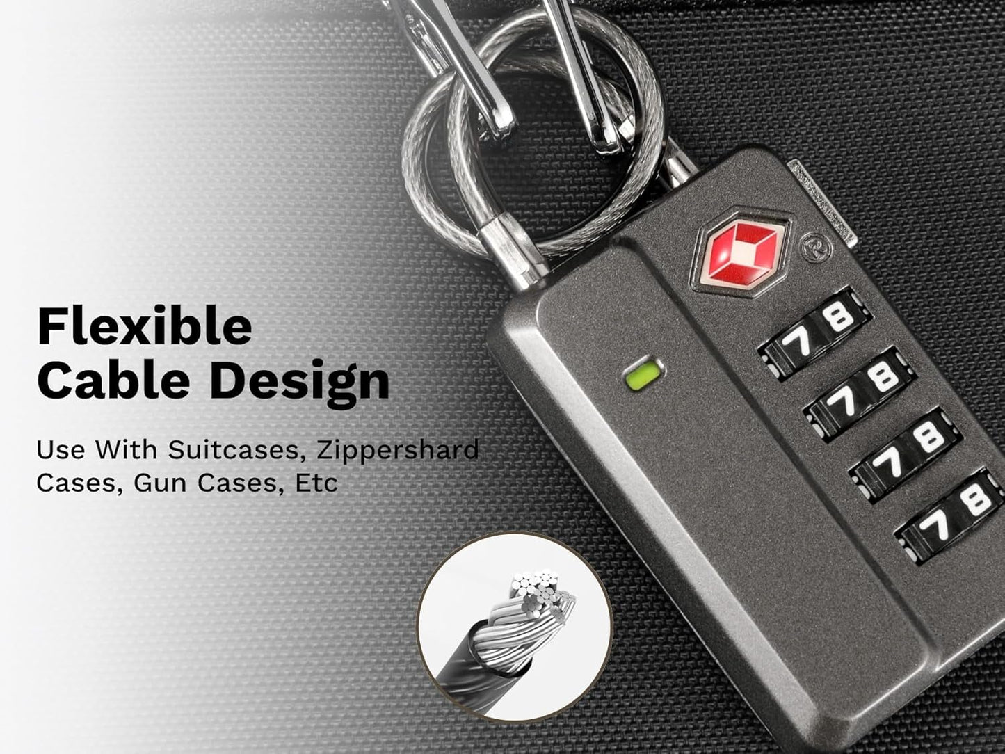 LUGGEX TSA Locks for Luggage, One-Button Reset TSA Approved Luggage Locks, Suitcase Locks, Ease of Use & Durable