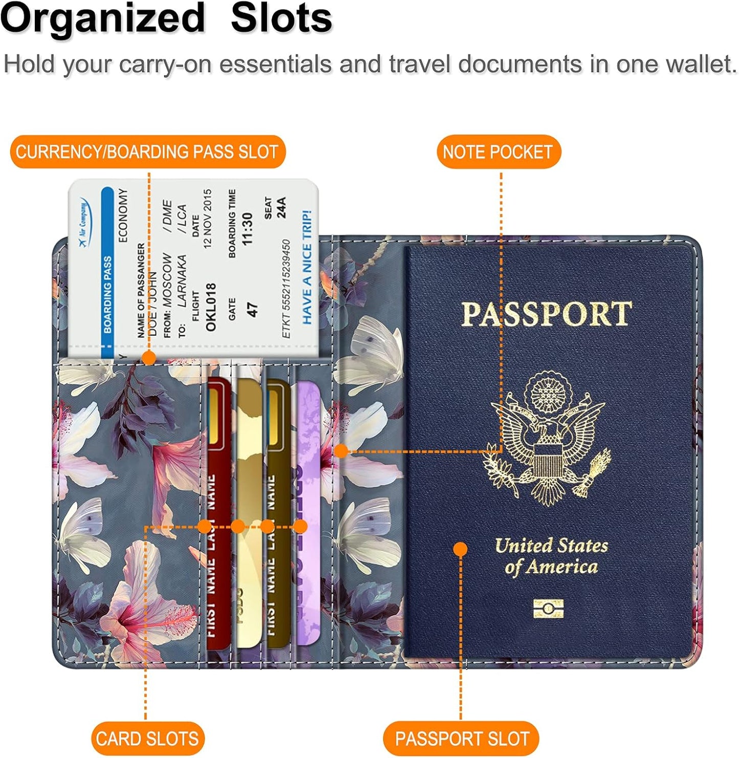 FINTIE Passport Holder, Slim Travel Wallet RFID Blocking Card Case Cover Passport Cover Protector Essentials with Credit Card Slots for Women/Men