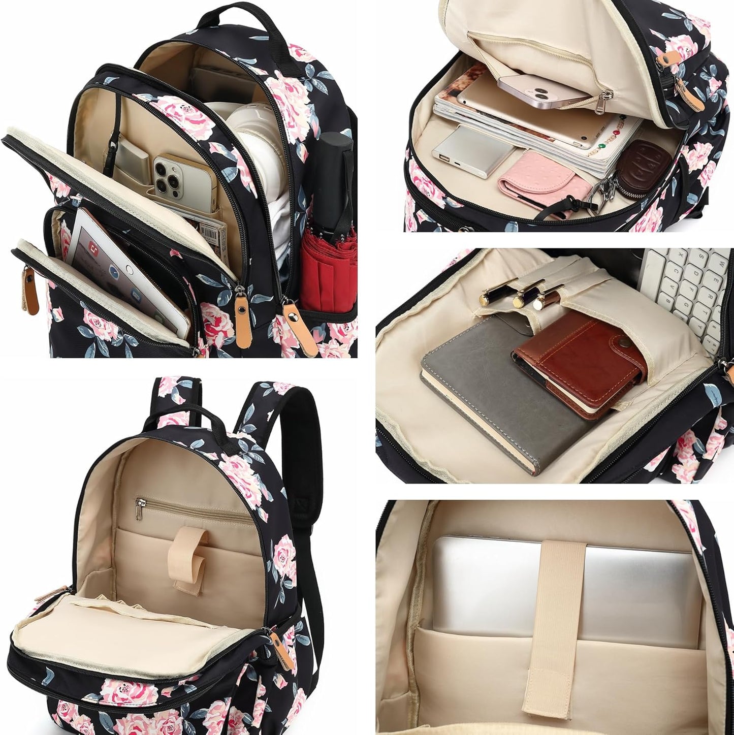 Travel Backpack Water Resistant Laptop Backpacks College Bookbag Flight Approved Carry On Bag Dapack Black
