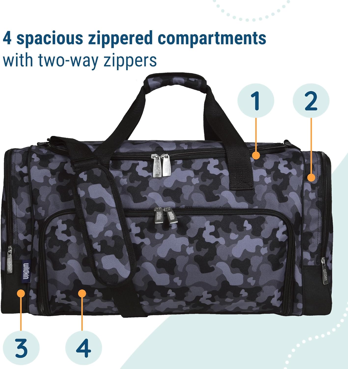 Wildkin Kids Weekender Duffel Bag – Carry-On Size for School, Travel, & Sleepovers
