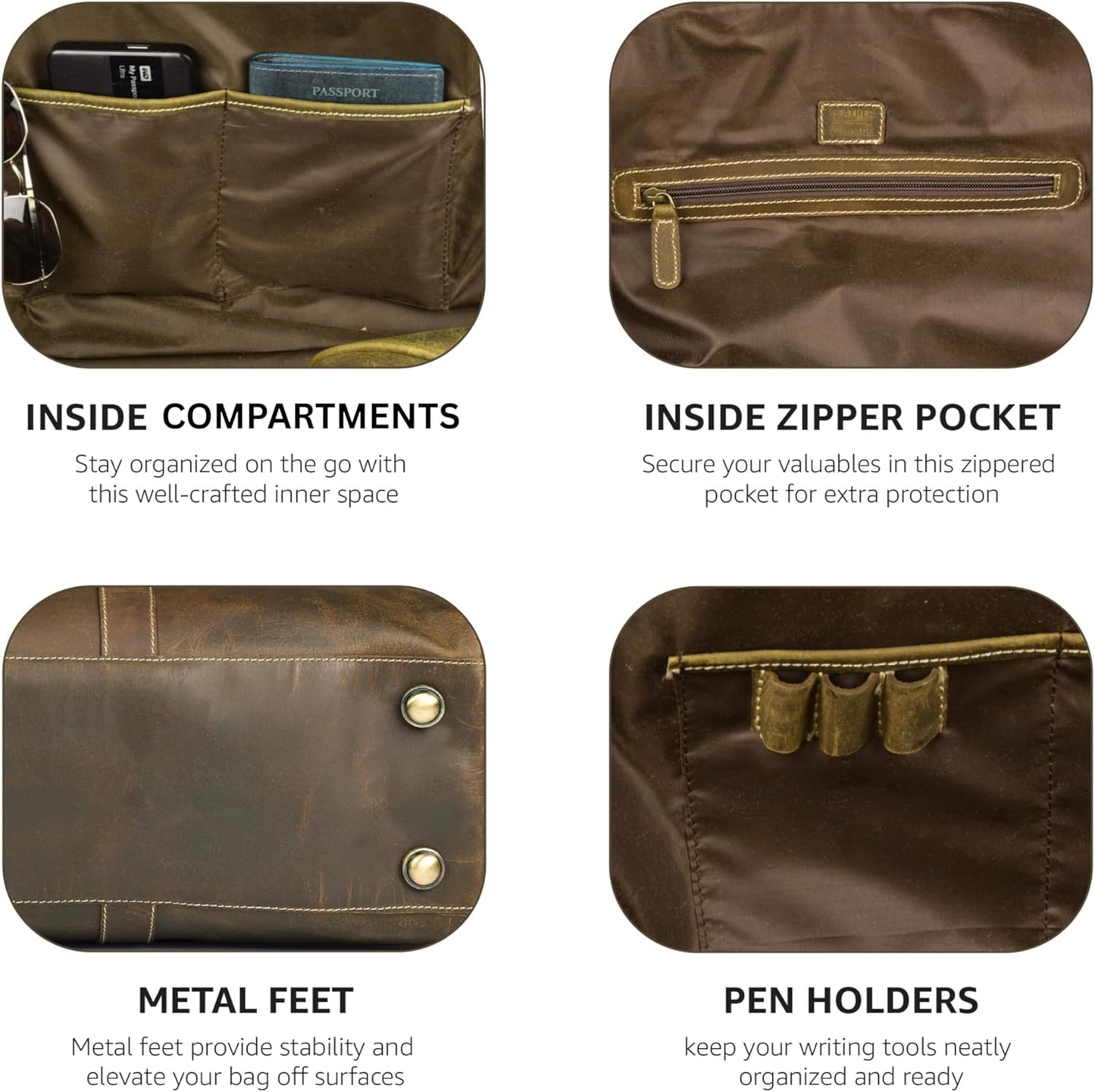 Leather Village Premium Leather Duffel Bags for Men & Women-Stylish Travel Weekender Carry-On