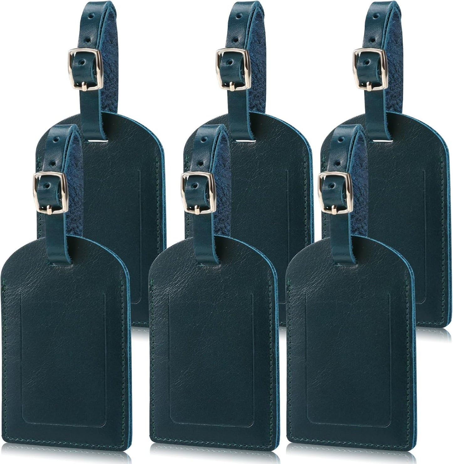 Ringsun Genuine Leather Luggage Tag for Suitcases ID Tags Bag Tags for Luggage (6 Pack)