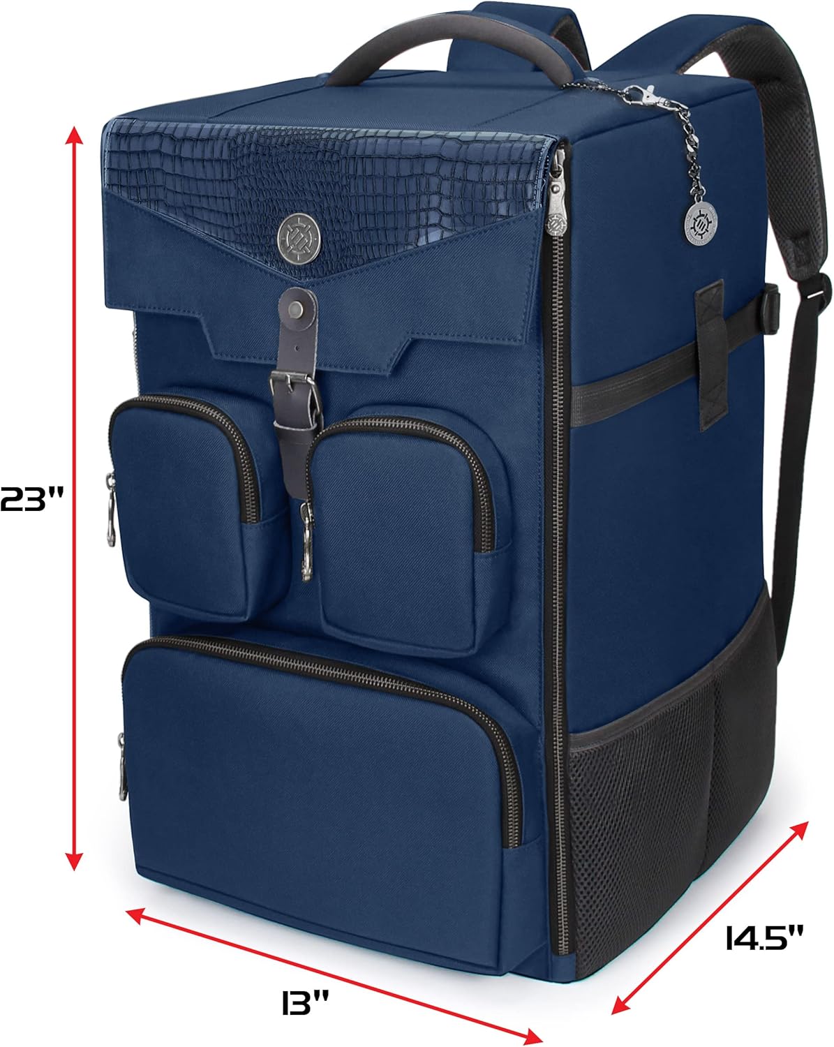ENHANCE Collector's Edition Board Game Backpack - Reinforced Rigid Board Game Storage with Padded Shoulder Straps, Carrying Handle, and Accessories Pockets for Dice, Card Games, More (Dragon Blue)